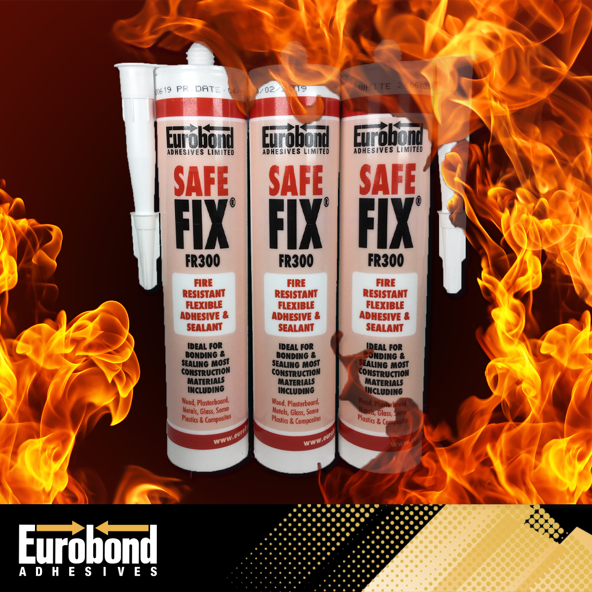 SafeFix® FR300 Fire Resistant Adhesive for Construction & Manufacturing